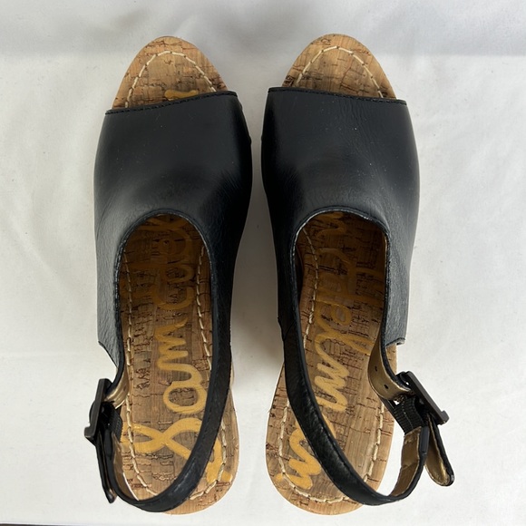 Black Sam Edelman Camilla Wedge with stud detail, sling back, size 9.5 - Picture 4 of 16